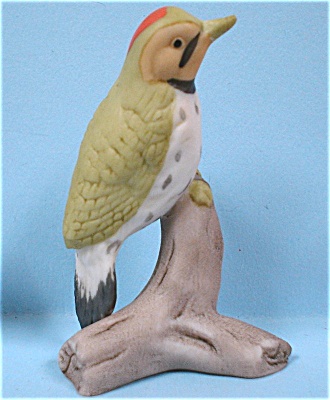 Miniature Bone China Royal Crown Bird, Green Woodpecker (Image1)