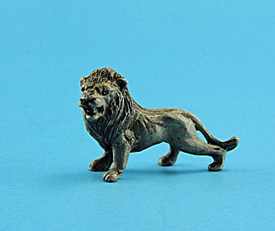 Miniature Pewter Lion Figurine