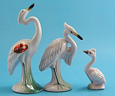Miniature Bone China Crane Trio (Image1)