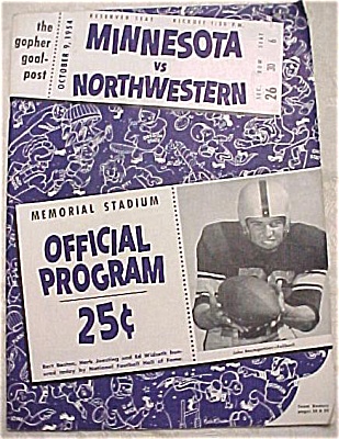 1954 Minnesota VS Northwestern Football Program (Image1)