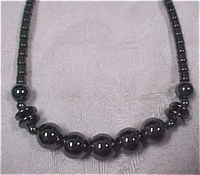 Genuine Hematite Bead Necklace