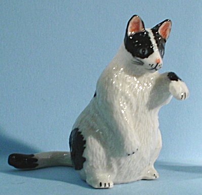 K0721c Sitting up Black and White Fat Cat (Image1)
