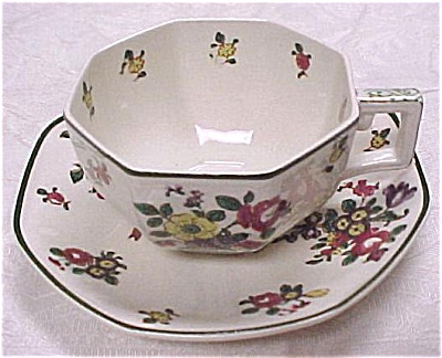 Royal Doulton Old Leeds Sprays Cup and Saucer (Image1)