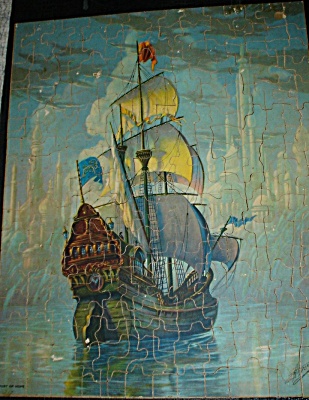 1930s/1940s Buckingham Picture Puzzle Sailing Ship (Image1)