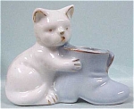 Porcelain Cat With Shoe