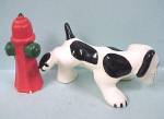 Click to view larger image of 1940s Pottery Dog With Hydrant (Image2)
