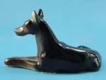 Click to view larger image of Unmarked Vintage Miniature Lying Doberman Pinscher (Image2)