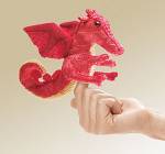 Click here to enlarge image and see more about item f0027: Folkmanis Finger Puppet Red Dragon