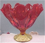 Click here to enlarge image and see more about item g00377: Orange Art Glass Vase / Bowl