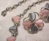 Click to view larger image of Unmarked Pink and Grey Choker and Earring Set (Image2)
