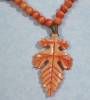 Click to view larger image of Carved Bone Bead and Leaf Necklace (Image2)
