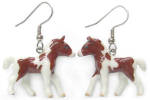 Click here to enlarge image and see more about item n01349: JE006 Pinto Foal Earrings