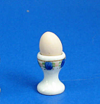 Dollhouse Miniature Porcelain Egg Cup with Egg