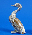 Miniature Metal and Shell Duck