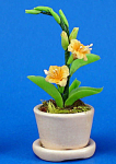 Click here to enlarge image and see more about item n02156: Dollhouse Miniature Flowers in Porcelain Planter