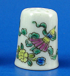 Hand Painted Porcelain Thimble - Floral
