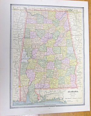 Antique Map Alabama Florida Crams 1883 (Image1)