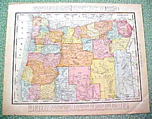 Antique Map Oregon Washington 1912
