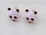 Click to view larger image of Vintage Panda Brooch & Pierced Earrings (Image3)