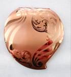Click here to enlarge image and see more about item compact8: Large Ladies Compact Art Deco Swirled Heart