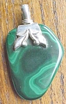 Sterling Silver Malachite Pendant Large Exquisite