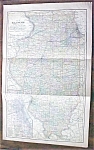 Antique Map Illinois 1901 Large Foldout