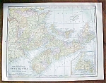 Antique Map Nova Scotia Quebec New Brunswick 1906