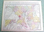 Antique Map Maryland Delaware 1916 Rand McNally