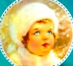 Click to view larger image of Snow Bird BESSIE PEASE GUTMANN Victoriana China Winter Girl Annual Christmas Cutmann (Image2)