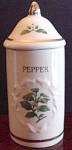 SPICE GARDEN GIFTWARE LENOX CHINA PEPPER Spice Jar FLORAL SPICE BOUQUETS