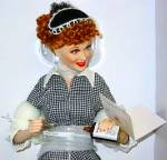 Click to view larger image of Franklin Mint I Love Lucy Does TV Commercial Vitameatavegamin Porcelain Portrait Doll (Image1)