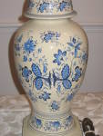 Click to view larger image of Blue Danube Onion Floral Electric Table Lamp Light (Image3)