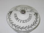 Click to view larger image of Lefton 25th Silver Anniversary Footed Candy Dish & Lid (Image2)