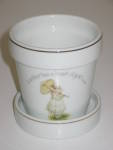 Click here to enlarge image and see more about item GCHH01: Holly Hobbie Flower Pot A Mother Has a Heart of Gold