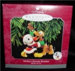 Click here to enlarge image and see more about item 57h: Mickey's Favorite Reindeer Hallmark Ornament