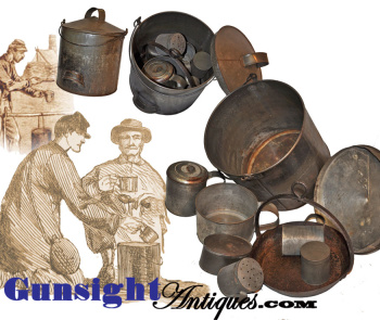 Original and as found!  Civil War vintage CAMP COOKING OUTFIT (Image1)