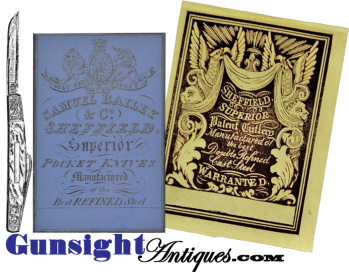 Two C. 1820 / Early 1830 Era Samuel Bailey & Co. - Sheffield Cutlery - Labels