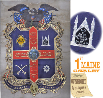 period 1st Maine Cavalry MEMORIAL ESCUTCHEON    (Image1)