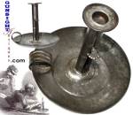 Click to view larger image of Civil War era TINNED IRON PUSH-UP CANDLESTICK (Image2)