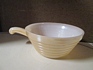Vintage Fire King Peach Lusterware Handled Soup Bowl (Image1)
