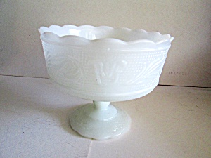 E.o.brody Milk Glass Pedestal Wide Flower Vase