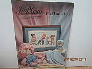 J&P Coats Cross Stitch Book God Loves You #2405 (Image1)
