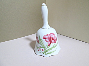 Vintage Porcelain Pink Floral Bell (Image1)