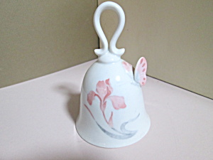 Vintage Porcelain Pink Floral Butterfly  Bell (Image1)