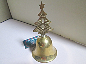 Vintage Solid Brass Christmas House Tree Bell (Image1)