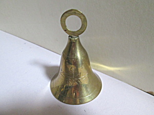 Vintage Solid Brass Mini Ring Handle  Bell (Image1)