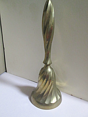 Vintage Solid Brass Swirl Design School Bell (Image1)
