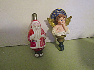 Vintage Lamp Angel Ornament & Santa Bulb (Image1)