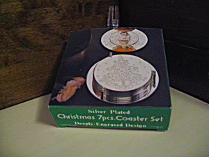 Silver Plated Christmas Coaster Set (Image1)