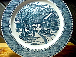 Currier&ives Dinner Plate American Homestead Winter